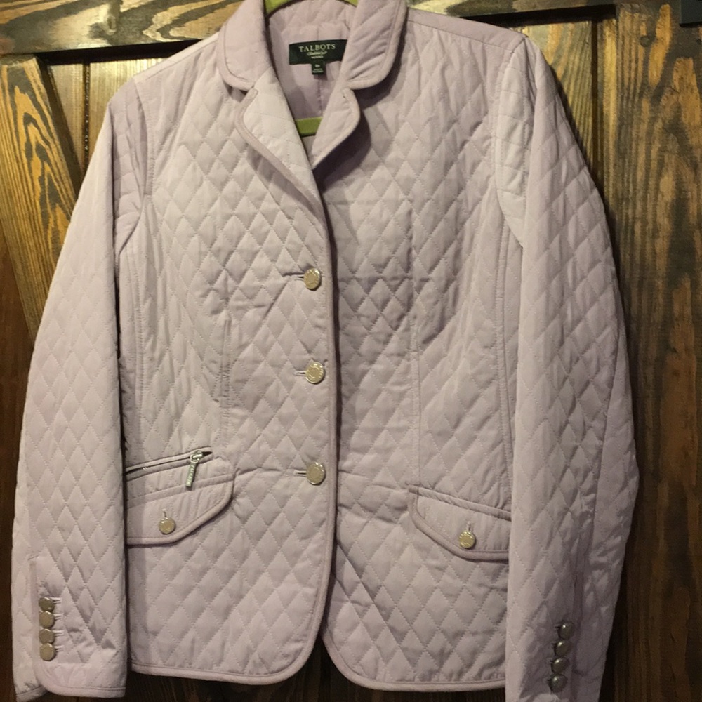 Talbots Lavendar Diamond Quilted Blazer